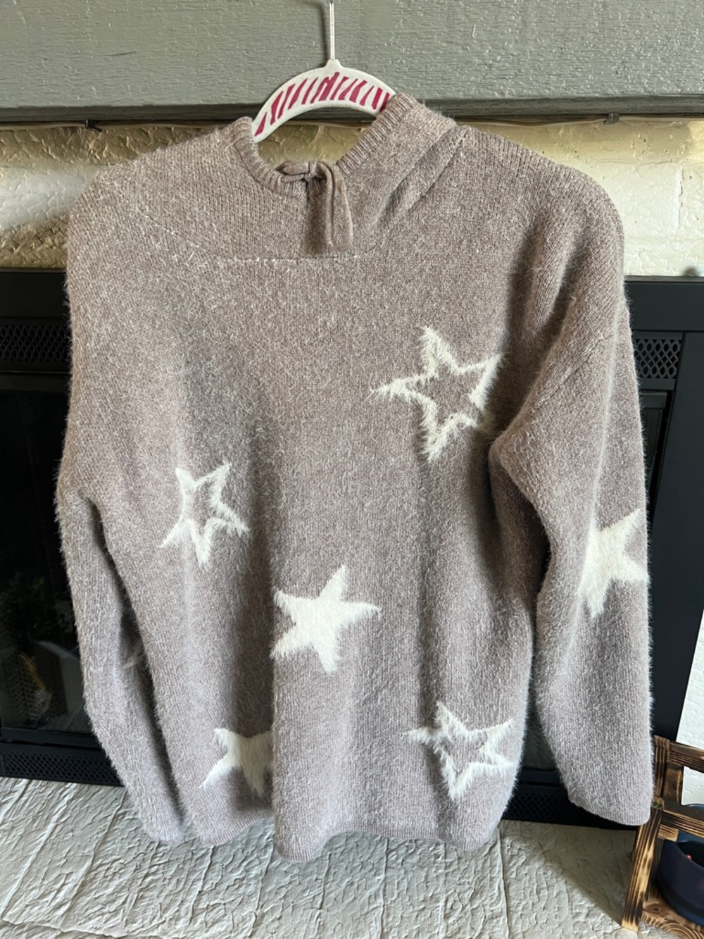 Hem and Thread Taupe Star Hoodie Sweater - Picture 6 of 6